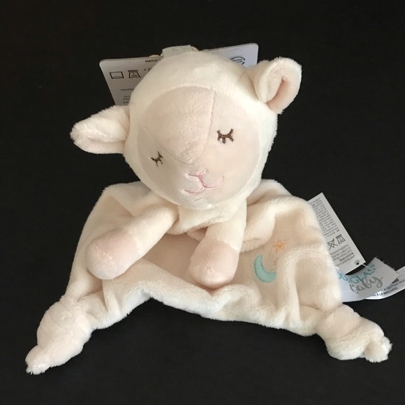 Douglas Baby Lamb Lovey Teether Security Plush Moon Stars Knotted Blanket Cream - Picture 3 of 4